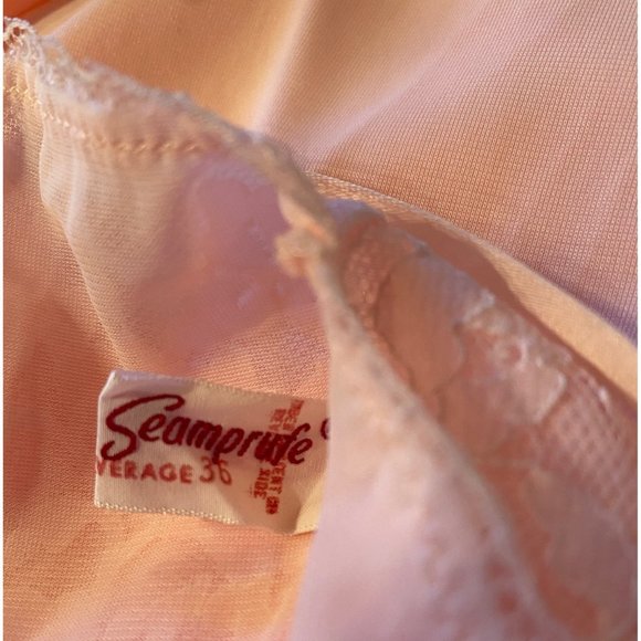 Vintage Seamprufe Pink Slip Bodice Made in USA Adjustable Straps Size 36 - Picture 6 of 7